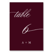 De Table Calligraphie romantique Mariage numéro 6, Bourgogn (Par défaut)