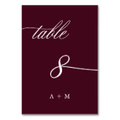 De Table Calligraphie romantique Mariage numéro 8, Bourgogn (Par défaut)