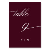 De Table Calligraphie romantique Mariage numéro 9, Bourgogn (Par défaut)