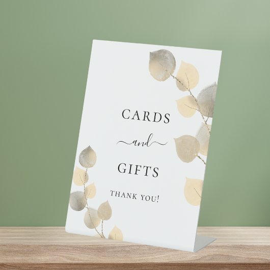 De Table Carte cadeau mariage or eucalyptus signe cadeau