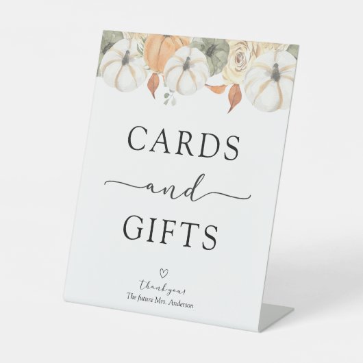 De Table Cartes et cadeaux Signe d'automne rustique (Recto)