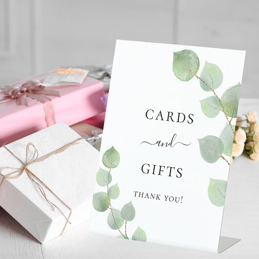 De Table Cartes mariages signe cadeau eucalyptus vert