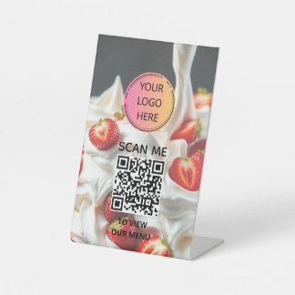 De Table Céramique et fraises en cuir - Signe du menu QR