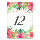 De Table Chaîne Tropicale Lights Floral Tableau Numéro Cart (Dos)