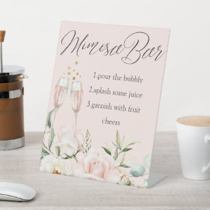 De Table Chic Floral Mimosa signe bar, douche nuptiale mode