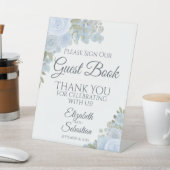 De Table Dusty Blue Boho Floral S'Il Vous Plaît Signe Notre (In SItu)