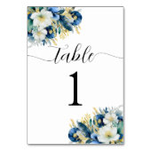 De Table Dusty Blue Gold Parties scintillant Floral Numéro  (Par défaut)