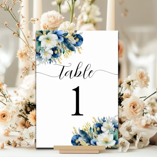 De Table Dusty Blue Gold Parties scintillant Floral Numéro 