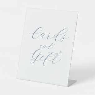 De Table Dusty Blue Modern Wedding Cartes et signe cadeau