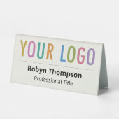 De Table Ecru Double Côté Bureau Nom Plaque Business Logo (Recto)