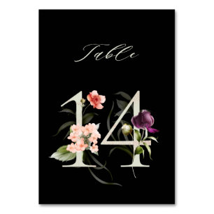 De Table Élégant Botanique Floral Numéro 14, Noir