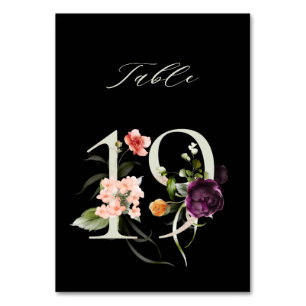 De Table Élégant Botanique Floral Numéro 19, Noir