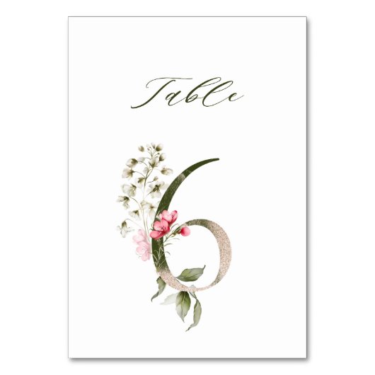 De Table Élégant Botanique Floral Numéro 6, (Par défaut)