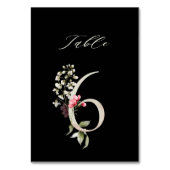 De Table Élégant Botanique Floral Numéro 6, Noir (Dos)