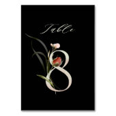 De Table Élégant Botanique Floral Numéro 8, Noir (Dos)