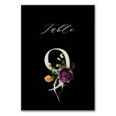 De Table Élégant Botanique Floral Numéro 9, Noir (Dos)