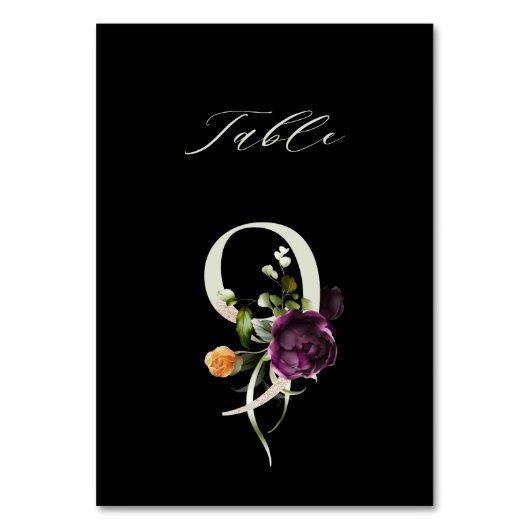 De Table Élégant Botanique Floral Numéro 9, Noir (Par défaut)