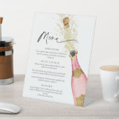 De Table Élégant Champagne Rose Menu Signe (In SItu)