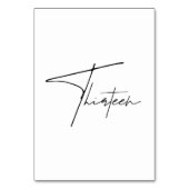 De Table Élégant Mariage calligraphique Tableau 13 Numéro d (Dos)