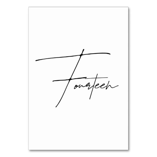 De Table Élégant Mariage calligraphique Tableau 14 Numéro d (Par défaut)