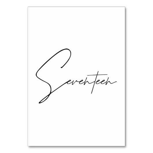 De Table Élégant Mariage calligraphique Tableau 17 Numéro d (Par défaut)