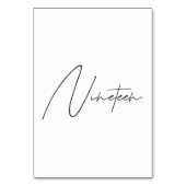 De Table Élégant Mariage calligraphique Tableau 19 Numéro d (Dos)