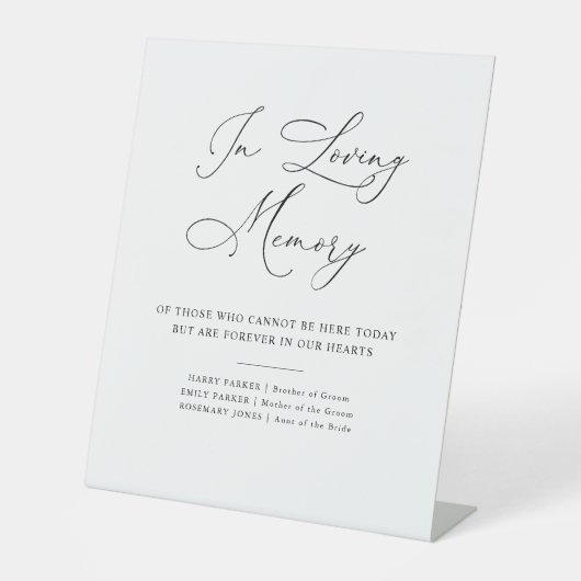 De Table élégant script noir et blanc mariage signe mémoria (Recto)