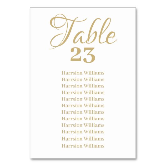 De Table Élégant script texte personnalisé Mariage Numéro d (Par défaut)