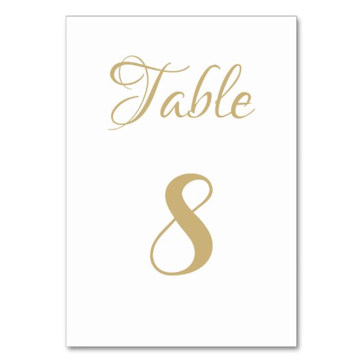 De Table Élégant script texte personnalisé Mariage Numéro d (Par défaut)