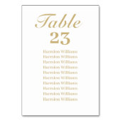 De Table Élégant script texte personnalisé Mariage Numéro d (Dos)
