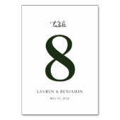 De Table Élégant Vert Numéro Huit (Dos)