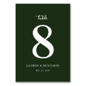 De Table Élégant Vert Numéro Huit (Dos)