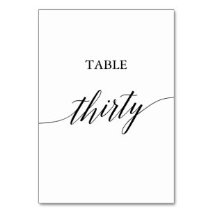 De Table Élégante calligraphie noire Numéro 30