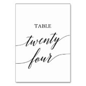 De Table Élégante calligraphie noire Tableau Numéro Vingt-q (Dos)