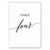 De Table Élégante calligraphie noire Tableau Quatre Numéro  (Dos)