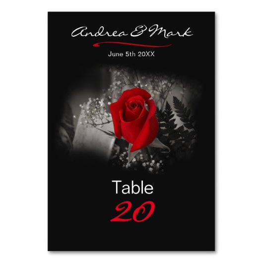 De Table Élégante Rose Rouge Vignette Noir Classic Numéro d (Par défaut)