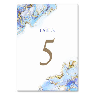 De Table encre bleue d'aquarelle Tableau Numéro 5