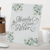 De Table Eucalyptus Heureux Jamais après le signe Mariage (In SItu)