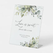 De Table Eucalyptus Vert Floral L'amour est doux signe (Recto)