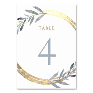 De Table fausse feuille et bleu poussiéreux Tableau Numéro
