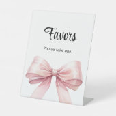De Table Favor signe ruban rose blanc (Recto)