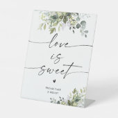 De Table Fête des mariées verte L'amour est doux signe (Recto)