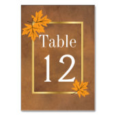 De Table Feuilles d'érable orange sur mariage brun numéro d (Dos)