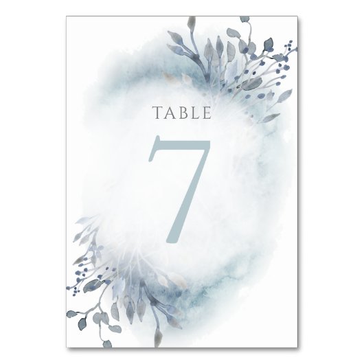 De Table fleurs d'aquarelle bleu poussiéreux Tableau Numéro (Par défaut)