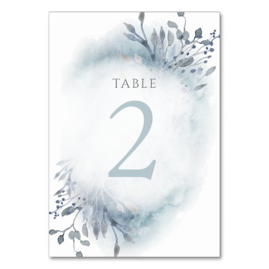 De Table fleurs d'aquarelle bleu poussiéreux Tableau Numéro (Par défaut)