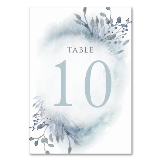 De Table fleurs d'aquarelle bleu poussiéreux Tableau Numéro (Par défaut)