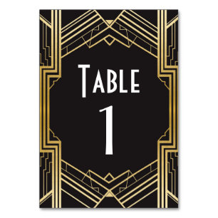 De Table Gatsby Tableau Numéro 1920 Roaring 20s Mariage
