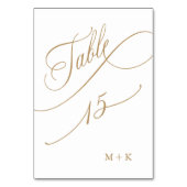De Table Gold Luxury Calligraphy Mariage numéro 15, (Dos)