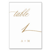 De Table Gold Romantic Calligraphy Mariage Numéro 1, (Par défaut)