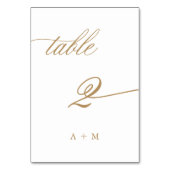De Table Gold Romantic Calligraphy Mariage Numéro 2, (Par défaut)